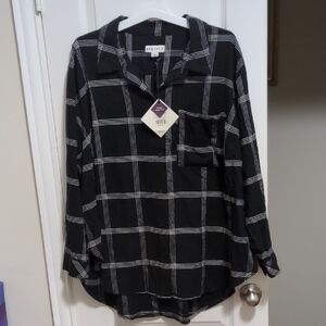 Black And White Flannel Shirt Size 2X